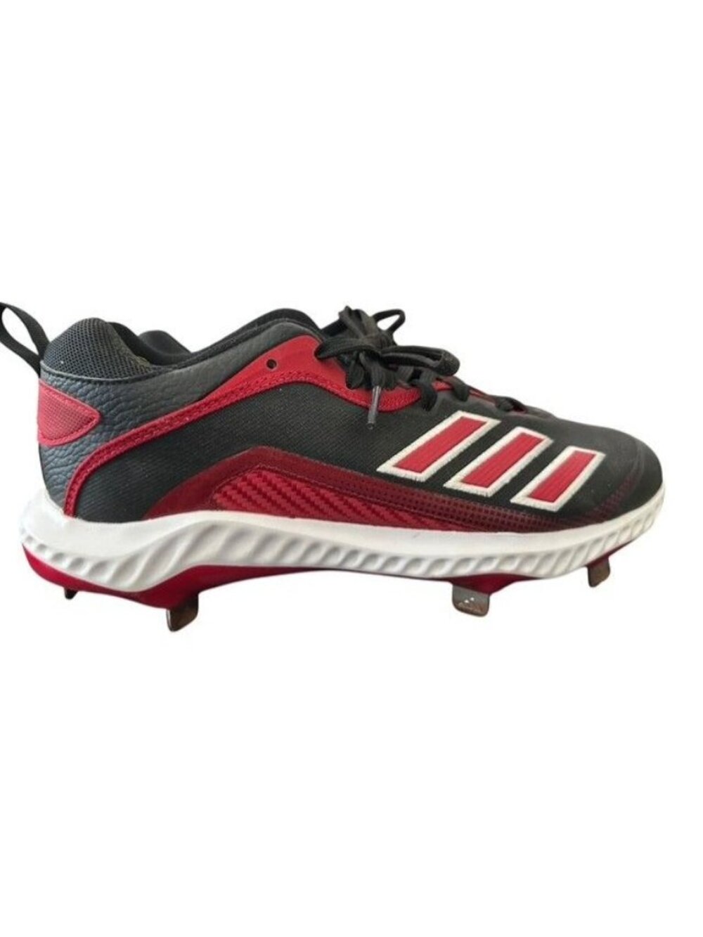 Adidas ICON 6 Metal Baseball Cleats ‘Power Red Black’ FV9348 Men's 9 New / Other - Picture 2 of 11